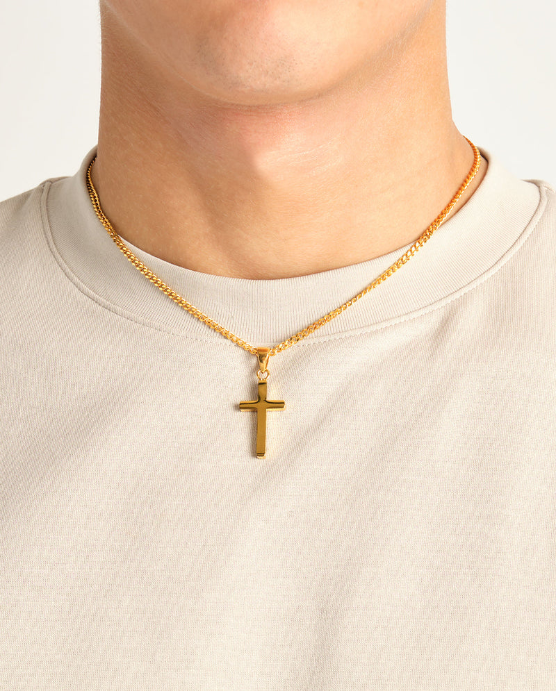 Plain Cross Pendant - Gold