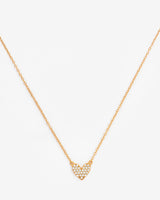 Pave Heart Necklace - Gold