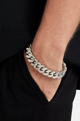 Polished Pewter Flat Cuban Bracelet / Chain