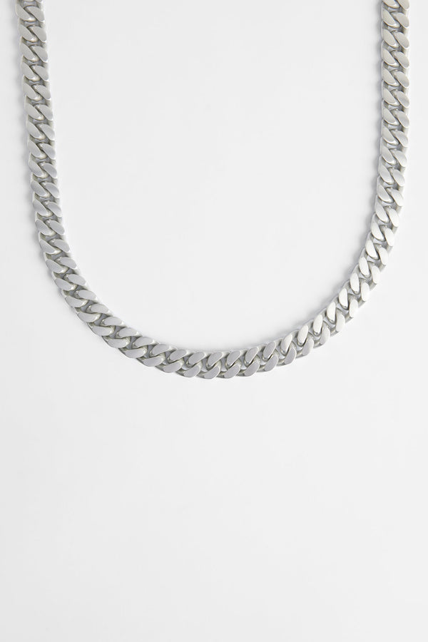 Polished Pewter Flat Cuban Bracelet / Chain