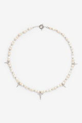 Pearl And Polished Motif Necklace