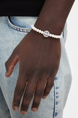 Iced Face Motif Freshwater Pearl Bracelet