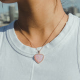 Pearlescent Heart Pendant - Rose Gold