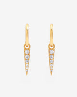 Iced Spike Charm Huggie Hoop Earrings - Gold