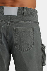 Baggy Utility Cargo Jeans - Dark Grey