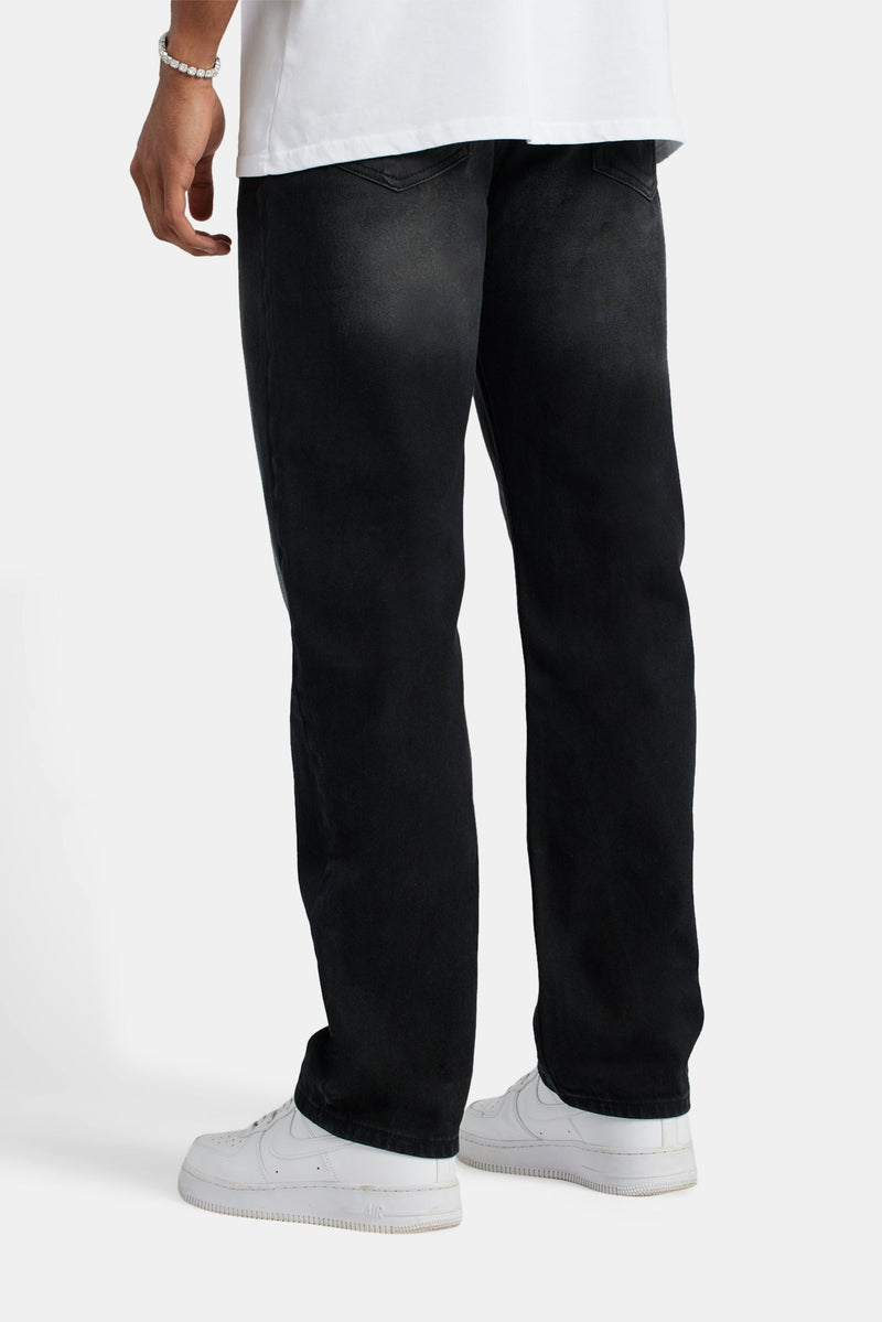 Relaxed Fit Jeans - Washed Black