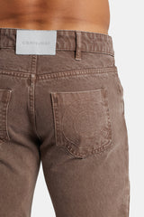 Carpenter Panelled Flare Fit Jeans - Brown