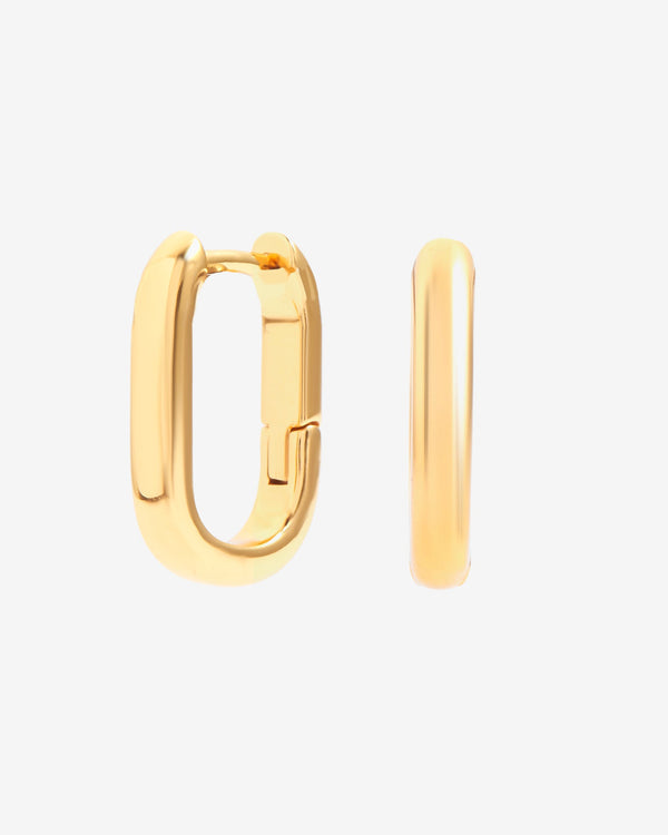 Rectangular Hoop Earrings - Gold