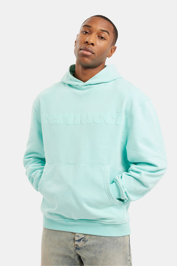 Cernucci Puff Print Hoodie - Aqua