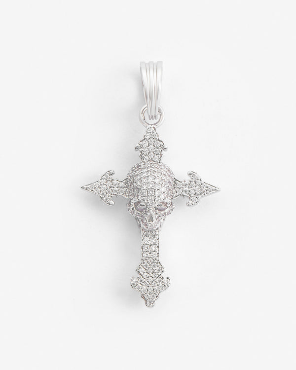 Iced Skull Cross Pendant