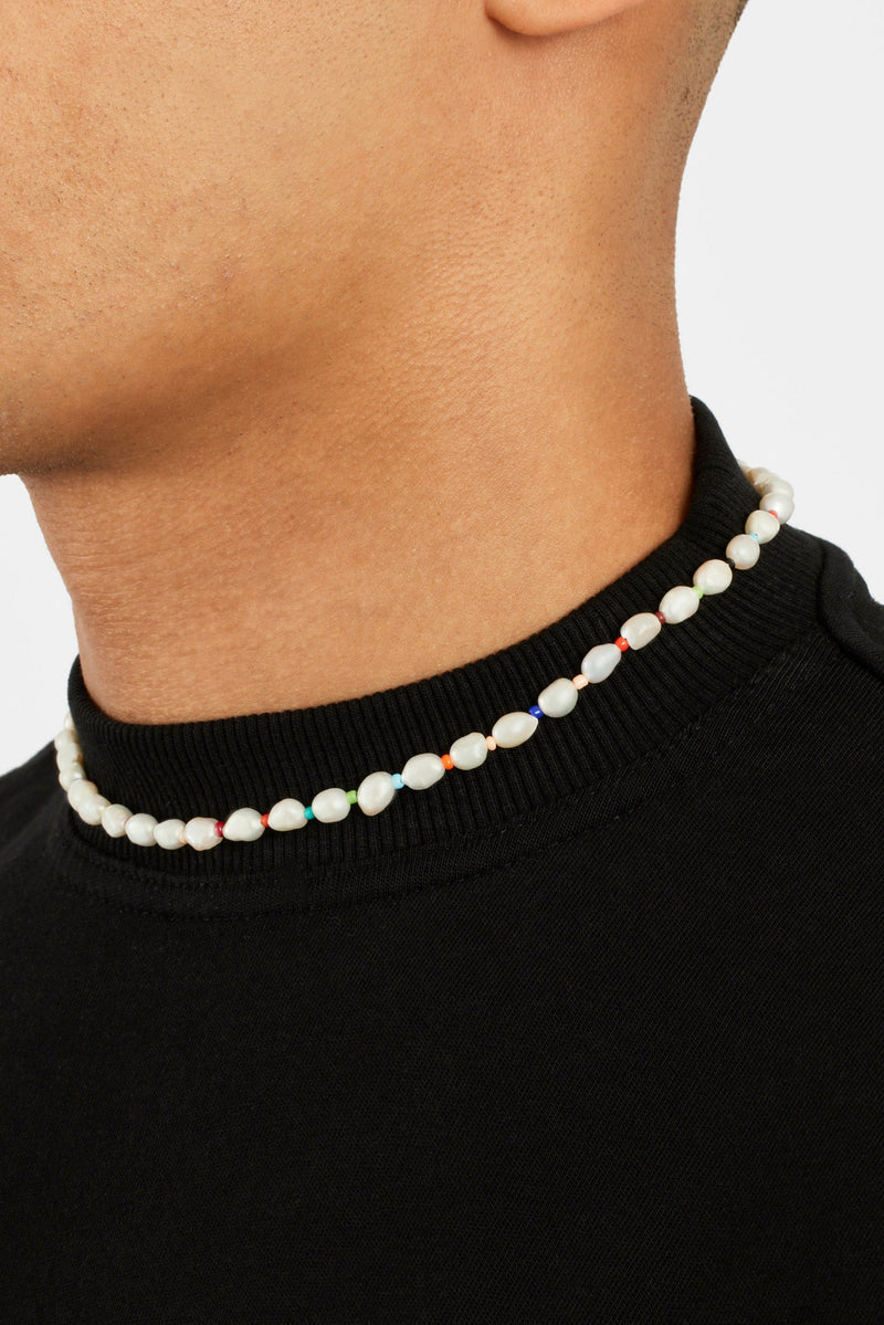 Seed Freshwater Pearl Necklace With Micro Colour Beads