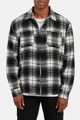 Boucle Check Overshirt - Black