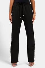 Black Bead Detail Jogger  - Black