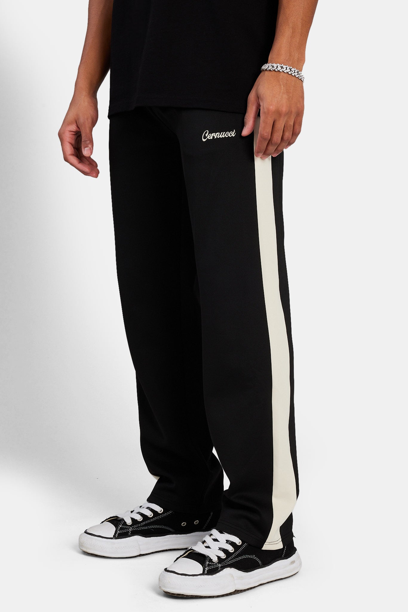 Contrast Panel Track Pant - Black | Mens Bottoms | Shop Trousers at ...