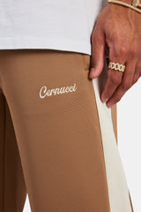Contrast Panel Track Pant - Taupe