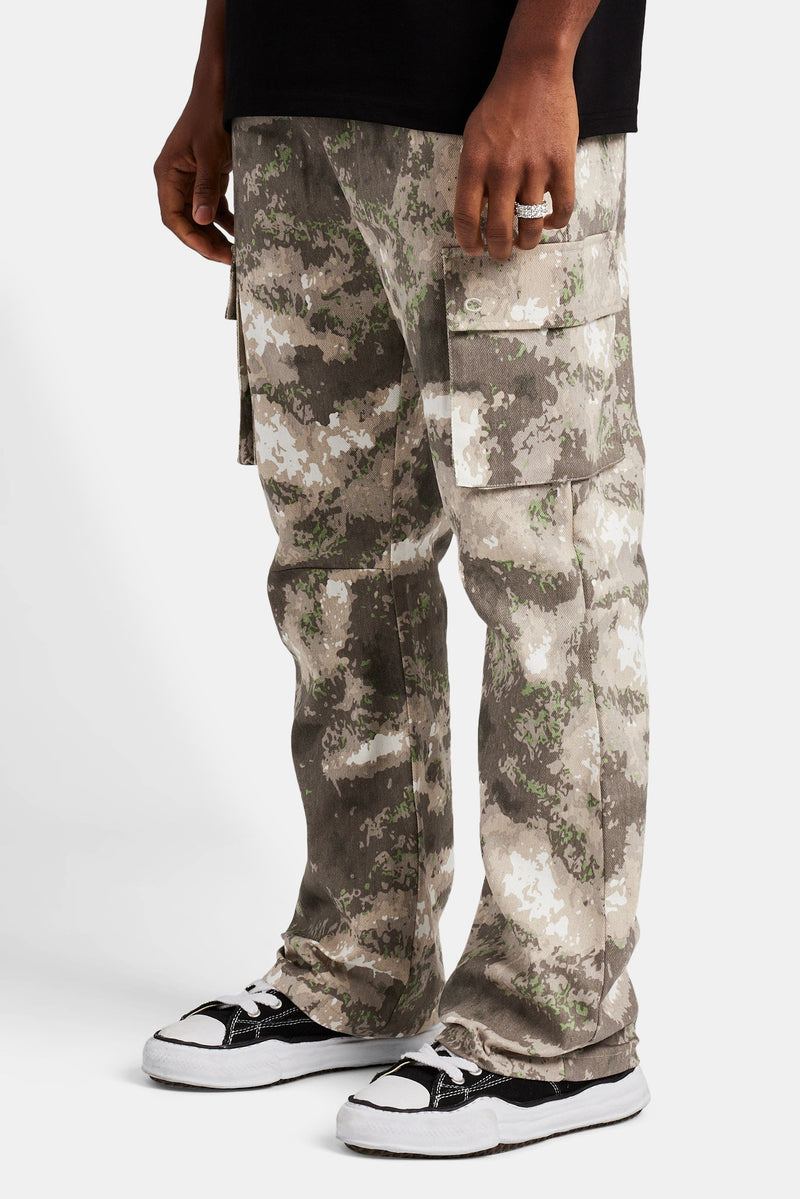 Camo Cargo Flare Trouser - Camo