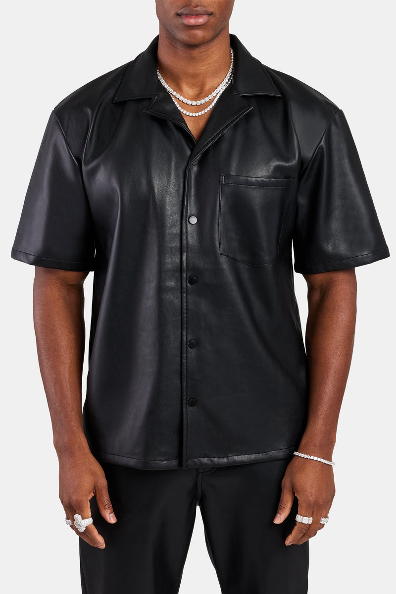 Pu Shirt With Pocket - Black | Mens Shirts | Shop Plain Shirts at CERNUCCI.COM Cernucci US Pu Shirt With Pocket - Black | Mens Shirts | Shop Plain Shirts at CERNUCCI.COM Cernucci US