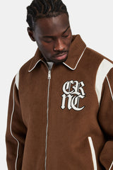 Cherub Varsity Harrington Jacket - Brown