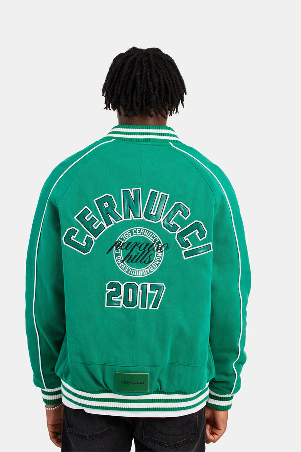 Varsity Bomber Jacket - Green