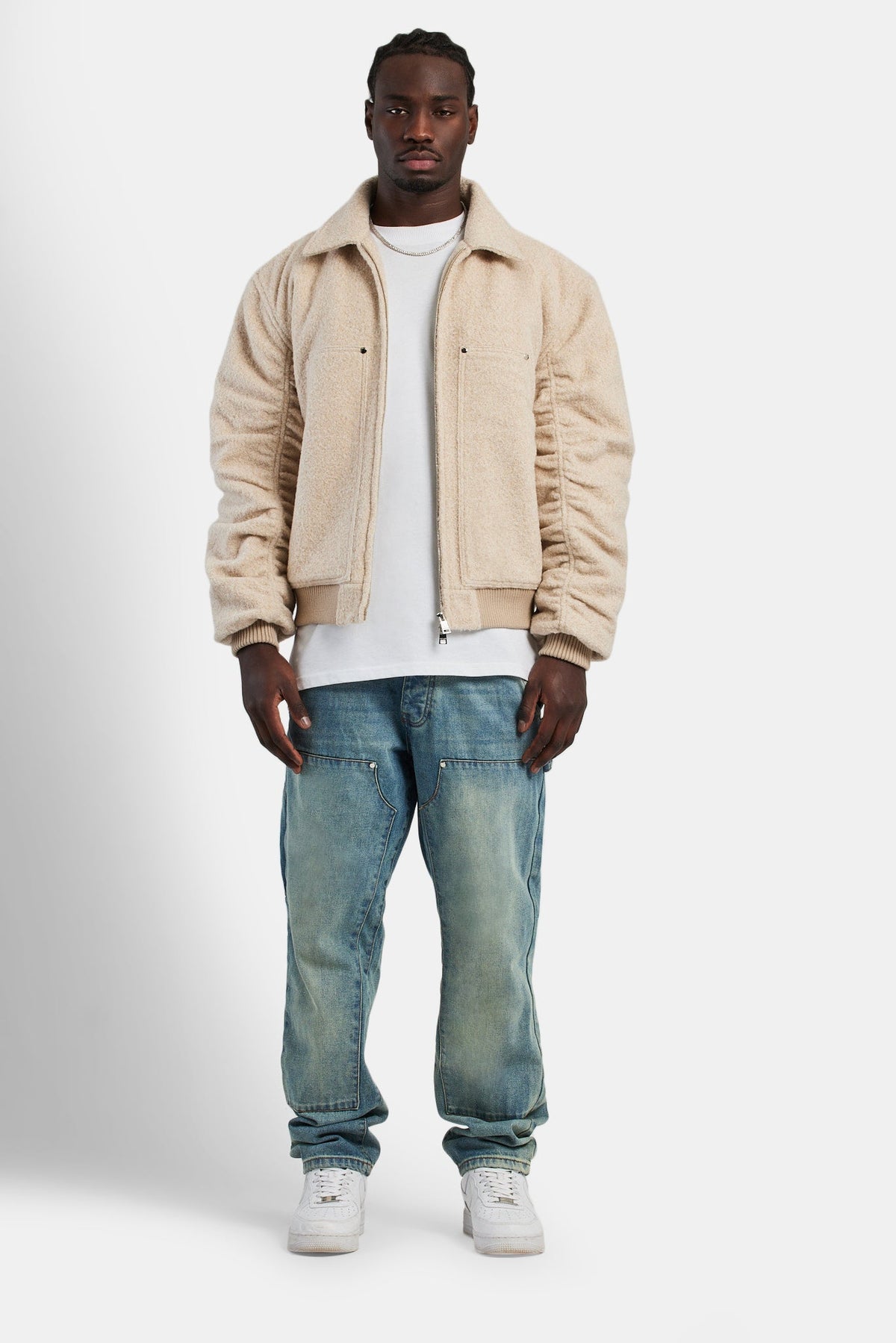 Wool Harrington Jacket - Beige | Mens Outerwear | Shop Harrington 