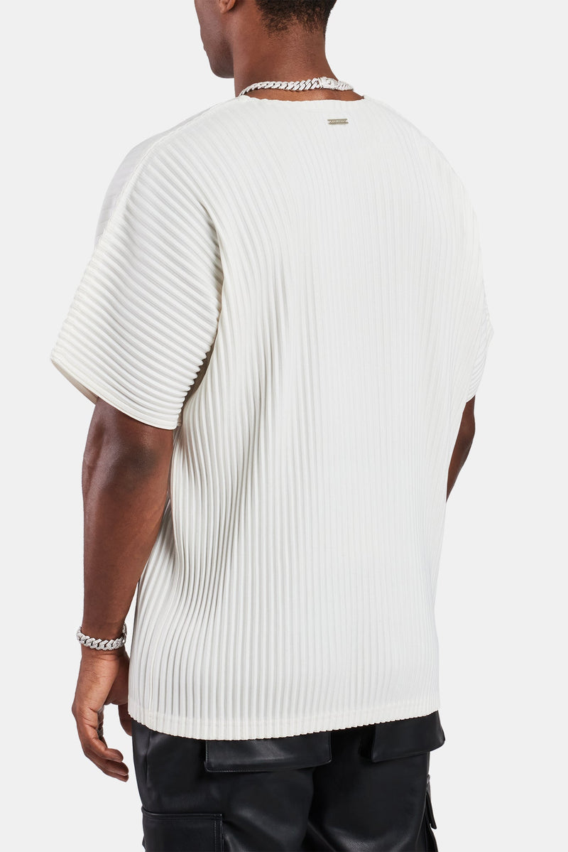 Oversized Pleated T-Shirt - Off White