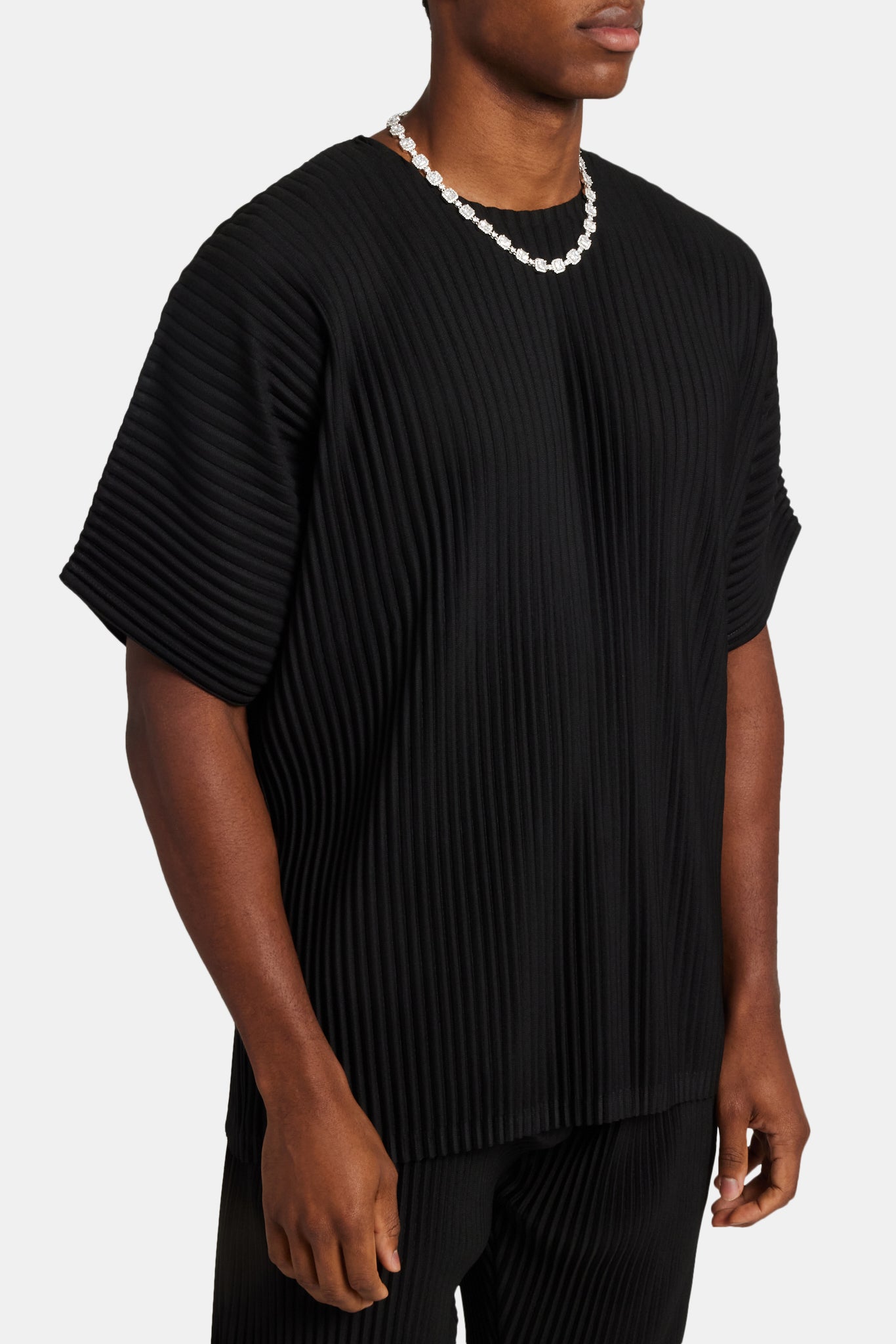 Oversized Pleated T-Shirt - Black | Mens Tops | Shop T-Shirts at