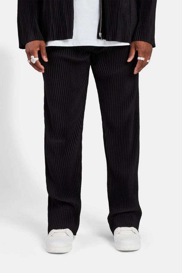 Relaxed Pleated Trouser - Black