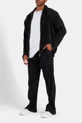 Relaxed Pleated Trouser - Black