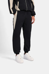 Nylon Panelled Track Joggers - Black