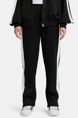 Cernucci Embroidered Varsity Track Pant - Black