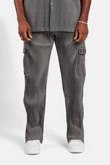 Relaxed Pleated Cargo Trouser - Dark Grey