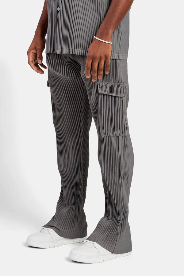 Relaxed Pleated Cargo Trouser - Dark Grey
