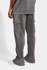 Relaxed Pleated Cargo Trouser - Dark Grey