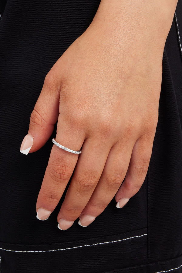 Polished Twisted Stacking Ring - 3mm