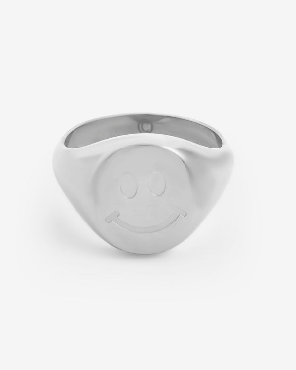 Happy Face Ring - White Gold