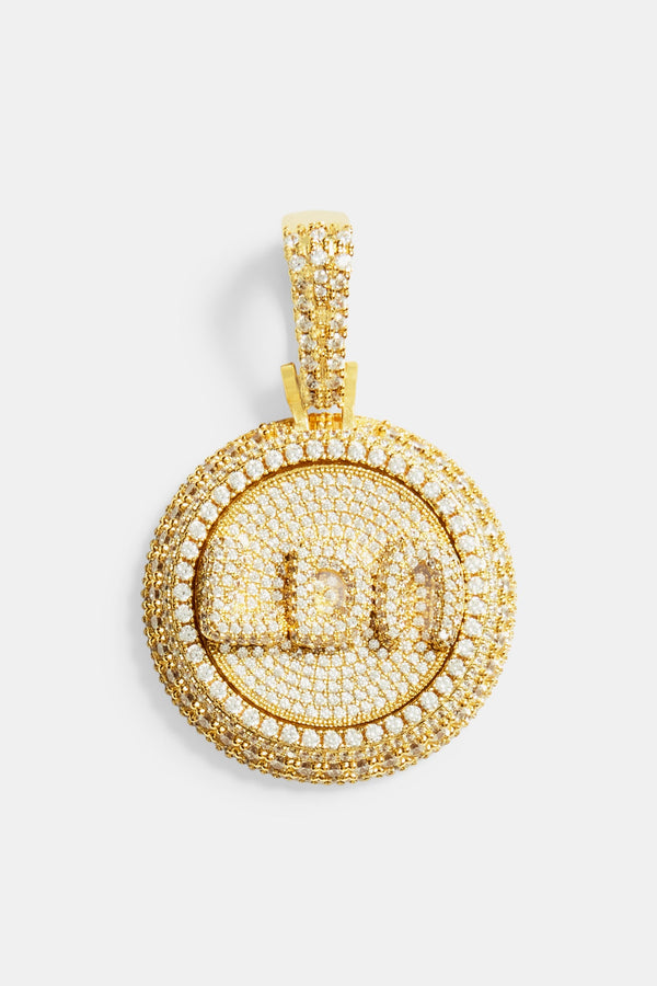 Gold Plated Iced Spinning Custom Pendant