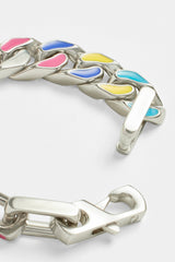 Colour Enamel Cuban and Link Mix Bracelet