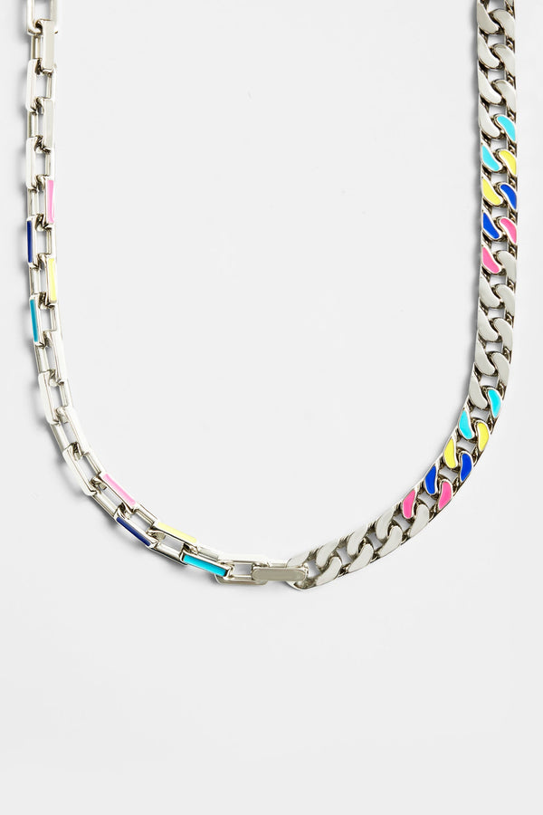 Colour Enamel Cuban and Link Mix Chain