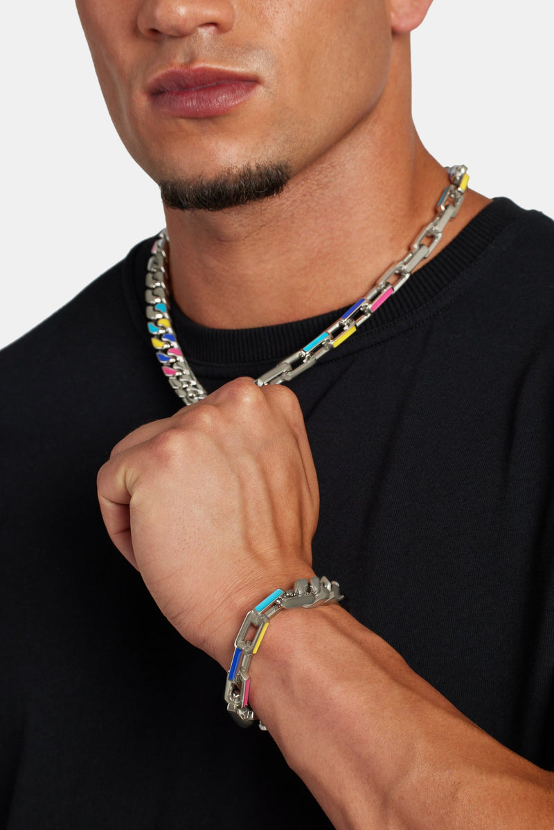Colour Enamel Cuban and Link Mix Chain – Cernucci US