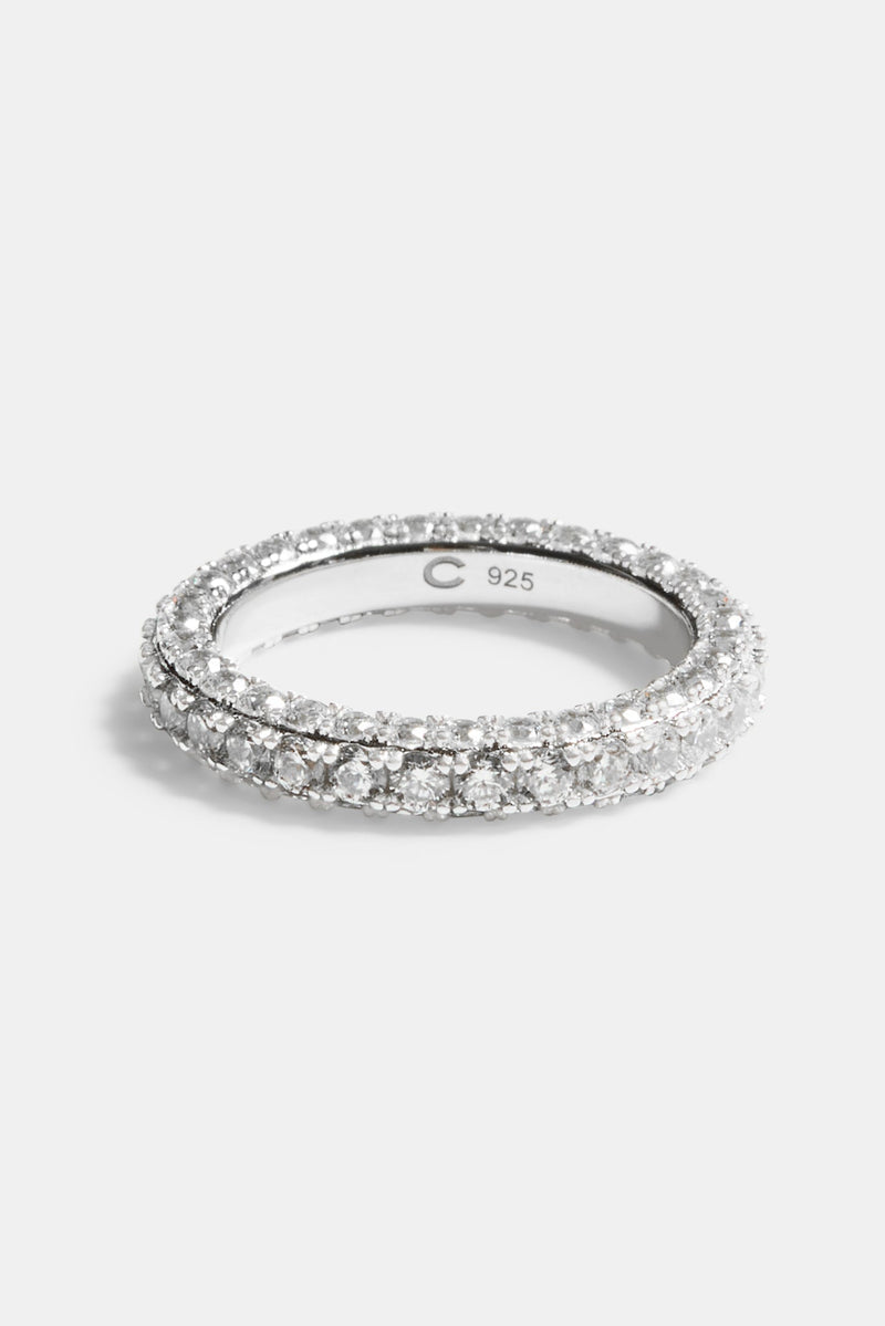 Sterling Silver Iced CZ Band Ring