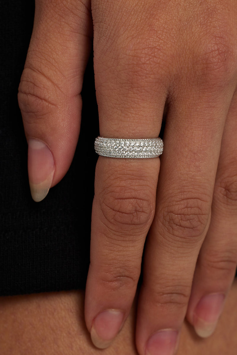 Sterling Silver Iced CZ Pave Ring
