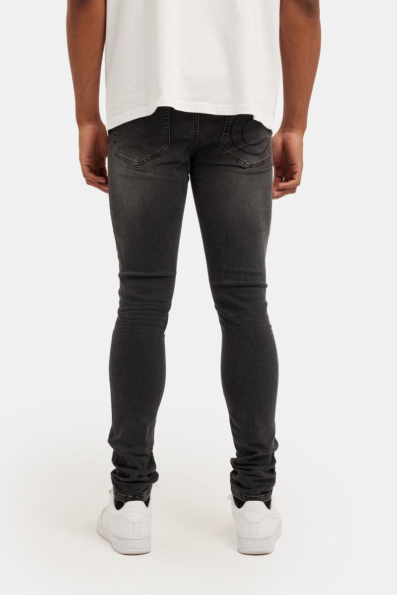 Cernucci Stacked Jeans - Washed Black