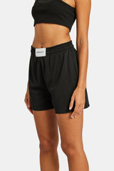 Mesh Shorts With Label - Black