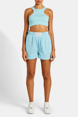 Mesh Shorts With Label - Blue