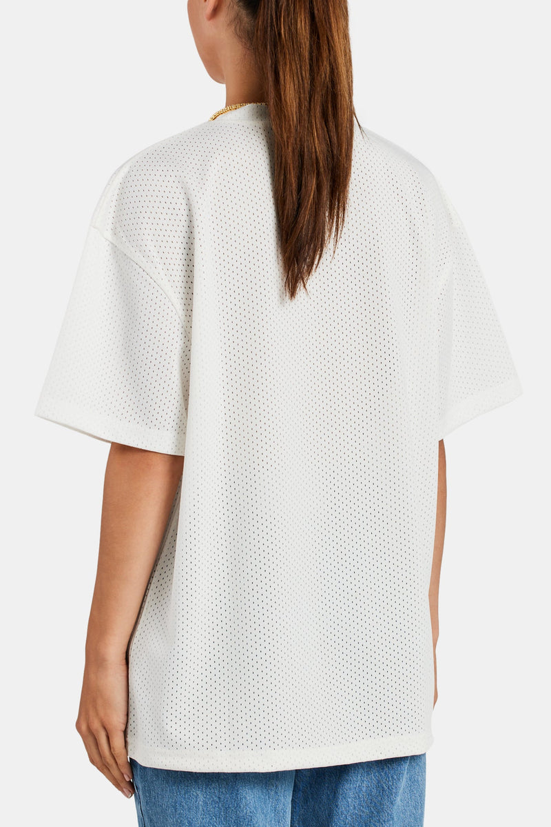 V Neck Airtex T-Shirt - White