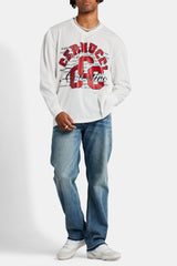 CCC Mesh Long Sleeve Varsity Top - White