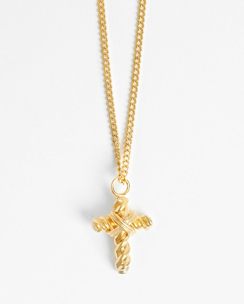 Twisted Cross Pendant - Gold
