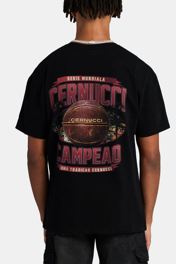 Cernucci Campeao Graphic Oversized T-shirt - Black