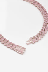 14mm Iced Pink Prong Cuban Chain
