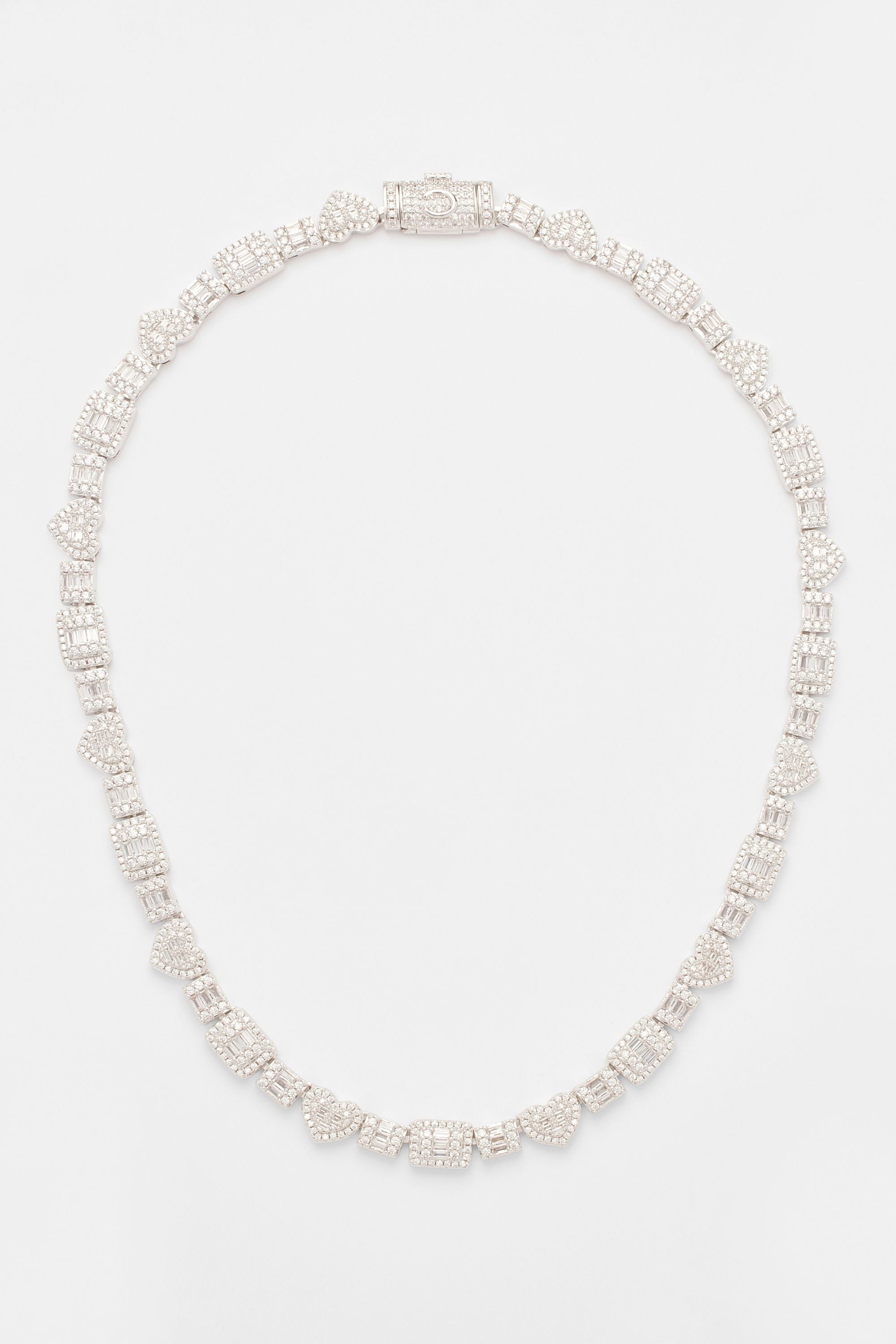 8mm Baguette & Iced Heart Tennis Chain